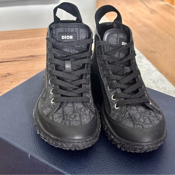 DIOR B28 HIGH BLACK/DARK GRAY SNEAKERS - Picture 6 of 11